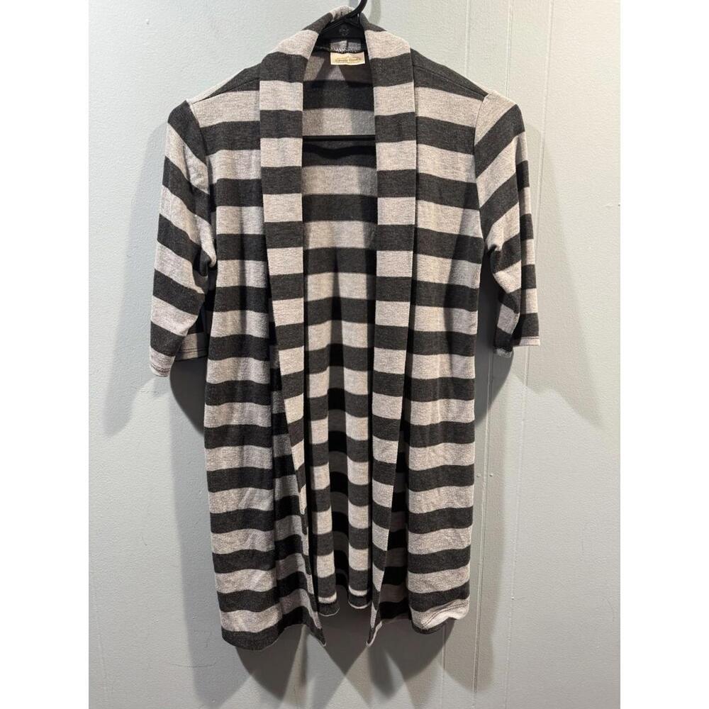 Youth Girls Pretty Good Open Cardigan Size Large Black/Gray